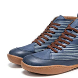 Cat Print Striped Ankle Sneakers - Trendsi - Flyclothing LLC