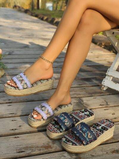 Geometric Open Toe Platform Sandals - Trendsi - Flyclothing LLC