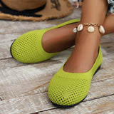 Solid Color Mesh Flat Slip-Ons - Trendsi - Flyclothing LLC