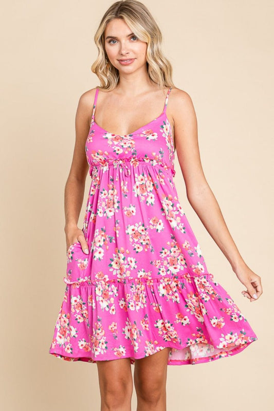 Culture Code Full Size Floral Ruffled Cami Dress - Trendsi