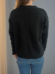 Bow Round Neck Long Sleeve Sweater - Trendsi