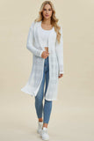 Double Take Full Size Open Front Longline Cardigan - Trendsi - Flyclothing LLC