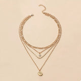 Four Layered Pendant Necklace - Trendsi - Flyclothing LLC