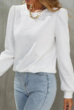 Textured Round Neck Long Sleeve Top - Trendsi