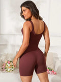 Scoop Neck Wide Strap Active Romper - Trendsi - Flyclothing LLC