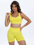 Scoop Neck Wide Strap Top and Shorts Active Set - Trendsi - Flyclothing LLC