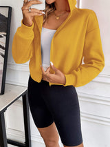 Ivy Lane Zip Up Dropped Shoulder Hooded Jacket - Trendsi - Flyclothing LLC