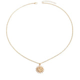 18K Gold-Plated Sunburst Pendant Necklace - Trendsi - Flyclothing LLC
