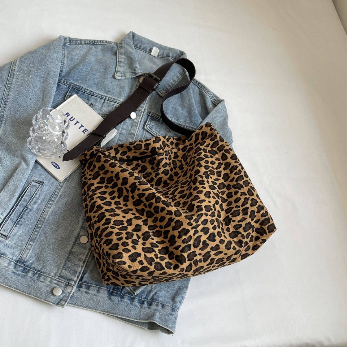 Leopard Adjustable Strap Tote Bag - Trendsi