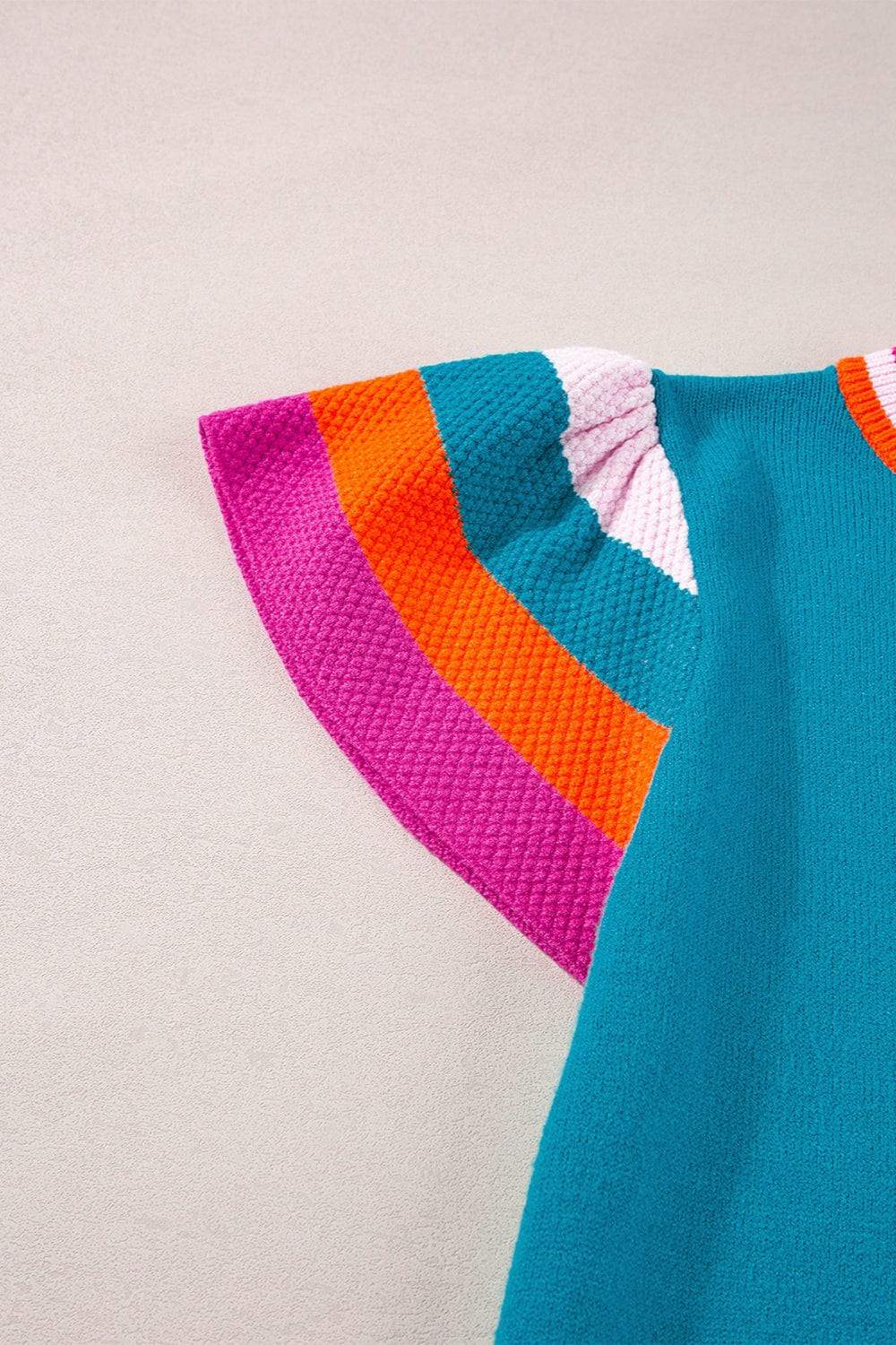 Color Block Round Neck Knit Top - Trendsi - Flyclothing LLC