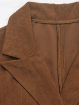 Perfee Decorative Pocket Flap Lapel Collar Long Sleeve Outerwear - Trendsi - Flyclothing LLC