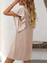 Mandy Ruffled Round Neck Short Sleeve Dress - Trendsi - Flyclothing LLC