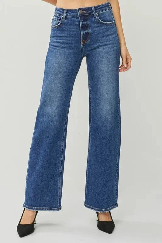 RISEN High Rise Straight Jeans - Trendsi