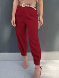 High Waist Cropped Pants - Trendsi - Flyclothing LLC