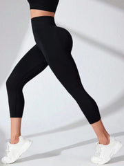 High Waist Cropped Active Leggings - Trendsi
