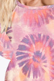 BiBi Tie Dye Print Terry T-Shirt - Trendsi