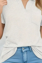 Johnny Collar Short Sleeve Top - Trendsi - Flyclothing LLC