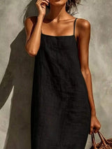 Sleeveless Linen Casual Maxi Dress - Trendsi - Flyclothing LLC