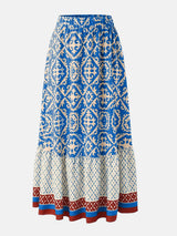 Geometric Elastic Waist Maxi Skirt - Trendsi - Flyclothing LLC