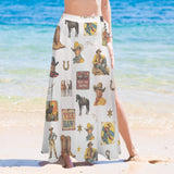 Baha Ranch Vintage Cowboy Collage Beach Coverup Skirt