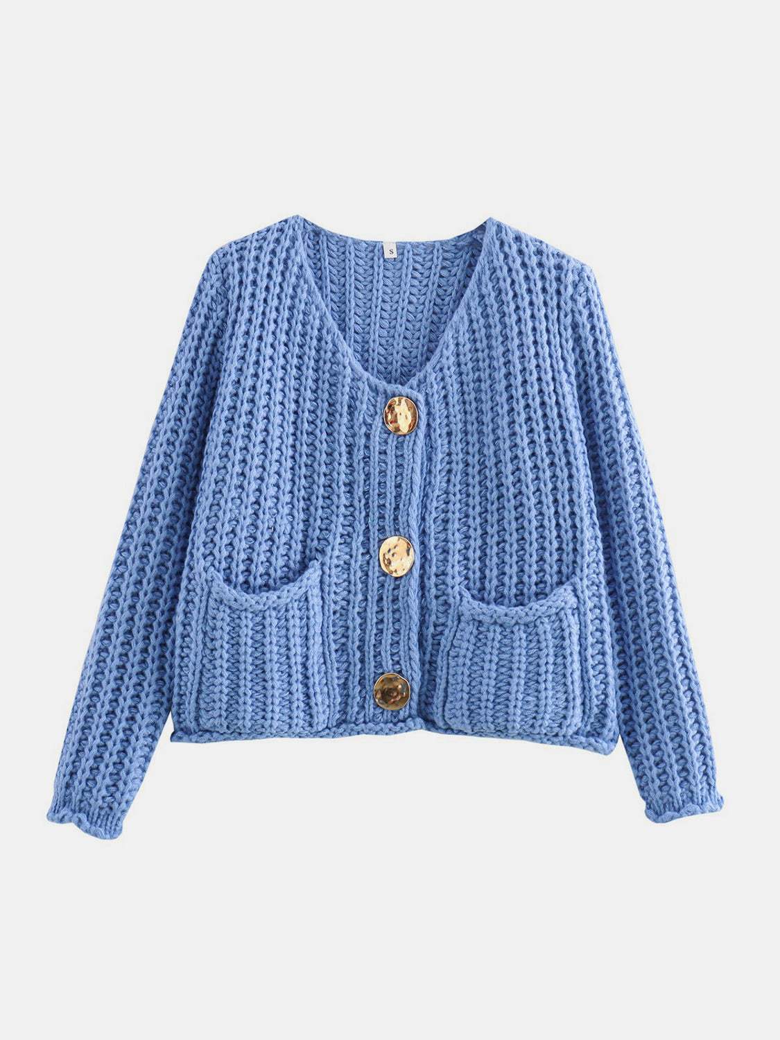Button Down Long Sleeve Cardigan - Trendsi - Flyclothing LLC