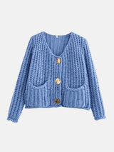 Button Down Long Sleeve Cardigan - Trendsi - Flyclothing LLC