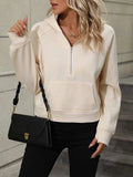 Mandy Half Zip Long Sleeve Sweatshirt - Trendsi - Flyclothing LLC