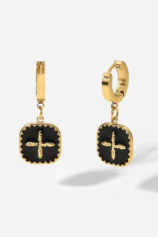 Plus Sign Square Shape Drop Earrings - Trendsi