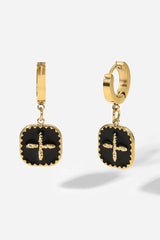 Plus Sign Square Shape Drop Earrings - Trendsi