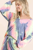 BiBi Tie Dye French Terry Top and Shorts Set - Trendsi - Flyclothing LLC