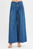 RISEN Mid Rise Fit Wide Leg Knit Denim Look Jeans - Trendsi