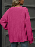 V-Neck Long Sleeve T-Shirt - Trendsi
