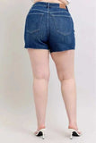 Judy Blue Full Size High Waist Criss-Cross Waistband Denim Shorts Plus Size - Trendsi - Flyclothing LLC