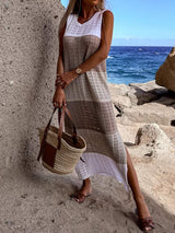 Slit Color Block Wide Strap Cover Up - Trendsi - Flyclothing LLC