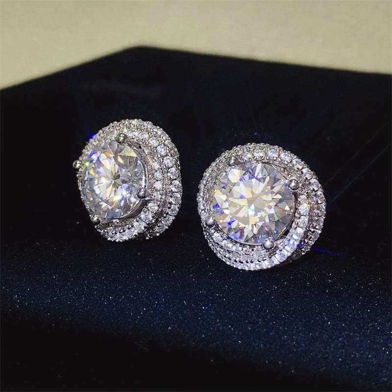 6 Carat Moissanite 925 Sterling Silver Earrings - Trendsi - Flyclothing LLC