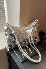 Sequin Knotted Straps Shoulder Bag - Trendsi