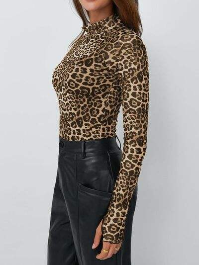 Lovelet Mock Neck Long Sleeve Top - Trendsi - Flyclothing LLC
