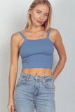 VERY J Cable Knit Seamless Cropped Cami - Trendsi