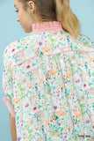Umgee Jacquard Floral Print Button-Down Shirt - Trendsi - Flyclothing LLC