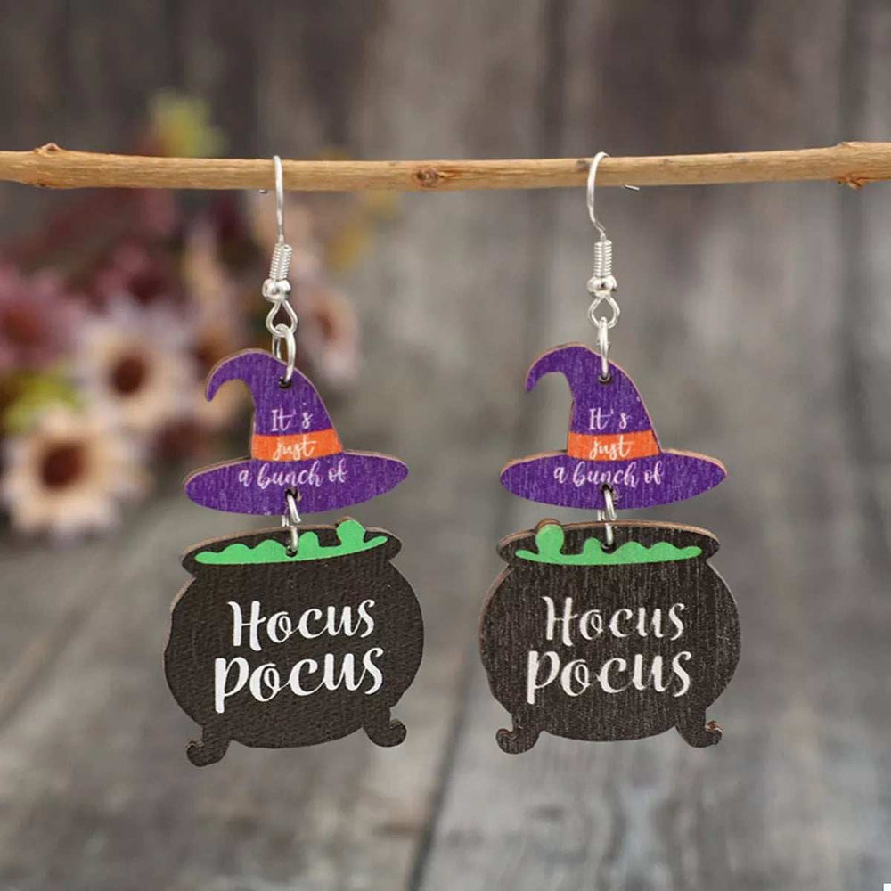Halloween Hocus Pocus Witch Hat Earrings - Trendsi - Flyclothing LLC