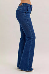 Judy Blue High Waist Flare Jeans with Front Patch Pockets - Trendsi - Flyclothing LLC