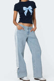 Side Striped Loose Fit Jeans - Trendsi - Flyclothing LLC