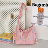 Contrast Texture Shoulder Bag - Trendsi - Flyclothing LLC