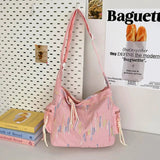 Contrast Texture Shoulder Bag - Trendsi