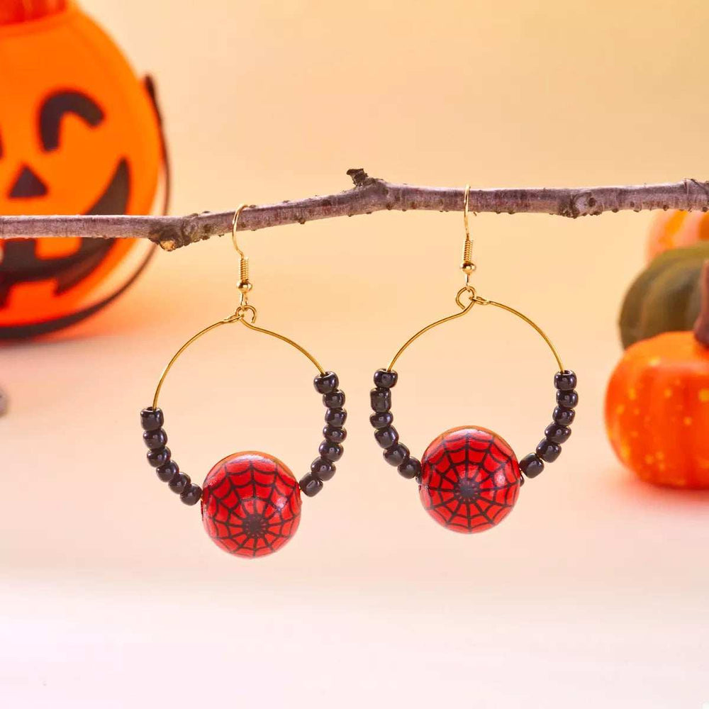 18K Gold-Plated Halloween Bead Earrings - Trendsi - Flyclothing LLC