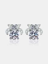 1 Carat Moissanite 925 Sterling Silver Stud Earrings - Trendsi - Flyclothing LLC