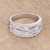 .4Ct Rhodium Plated Classic Twist Wide CZ Ring - JGI - Flyclothing LLC