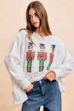 BiBi Christmas Sequin Nutcrackers Embroidery Sweatshirt - Trendsi - Flyclothing LLC