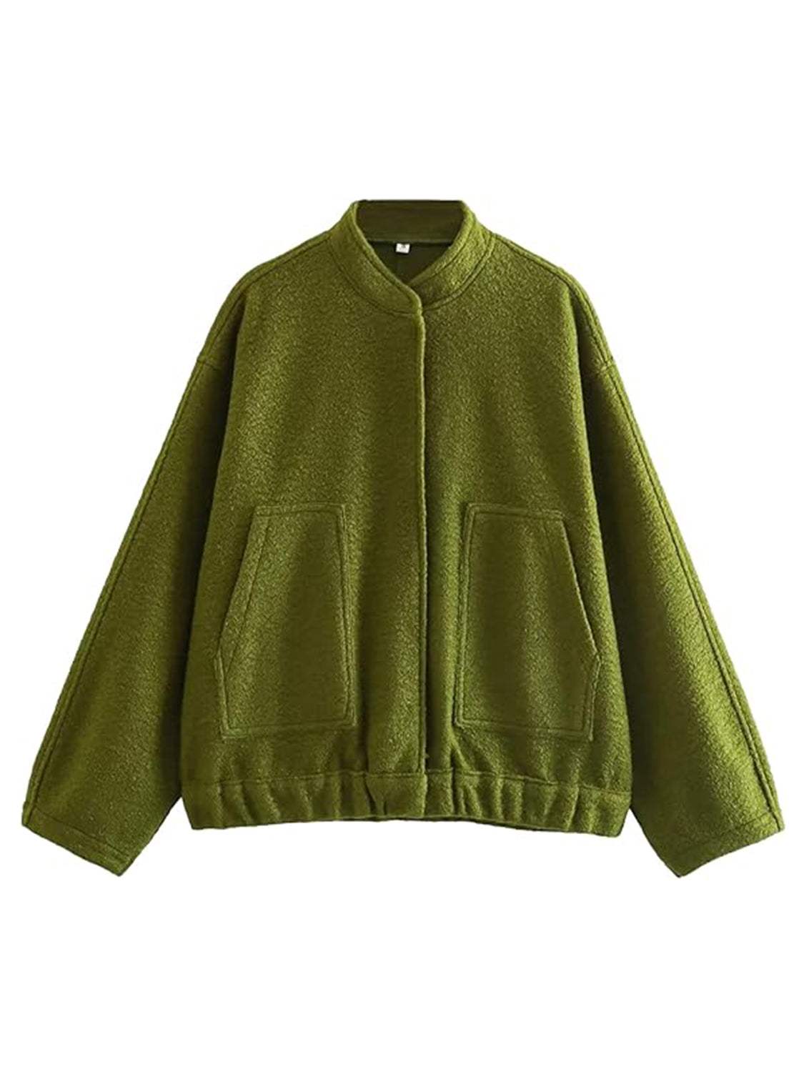 Full Size Snap Down Drop Shoulder Jacket - Trendsi - Flyclothing LLC