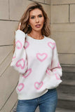 Angel Wings Heart Round Neck Dropped Shoulder Long Sleeve Sweater - Trendsi - Flyclothing LLC